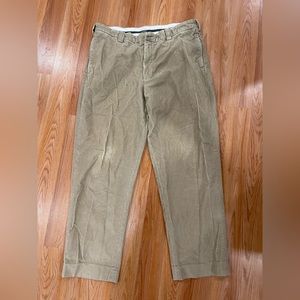 LL Bean Mens Corduroy Pants 38x30 Tan Khaki Straight Legs Outdoors EUC